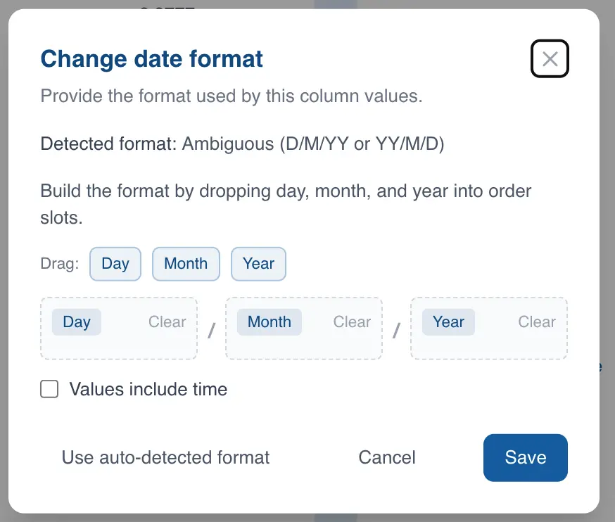 Changing the date format