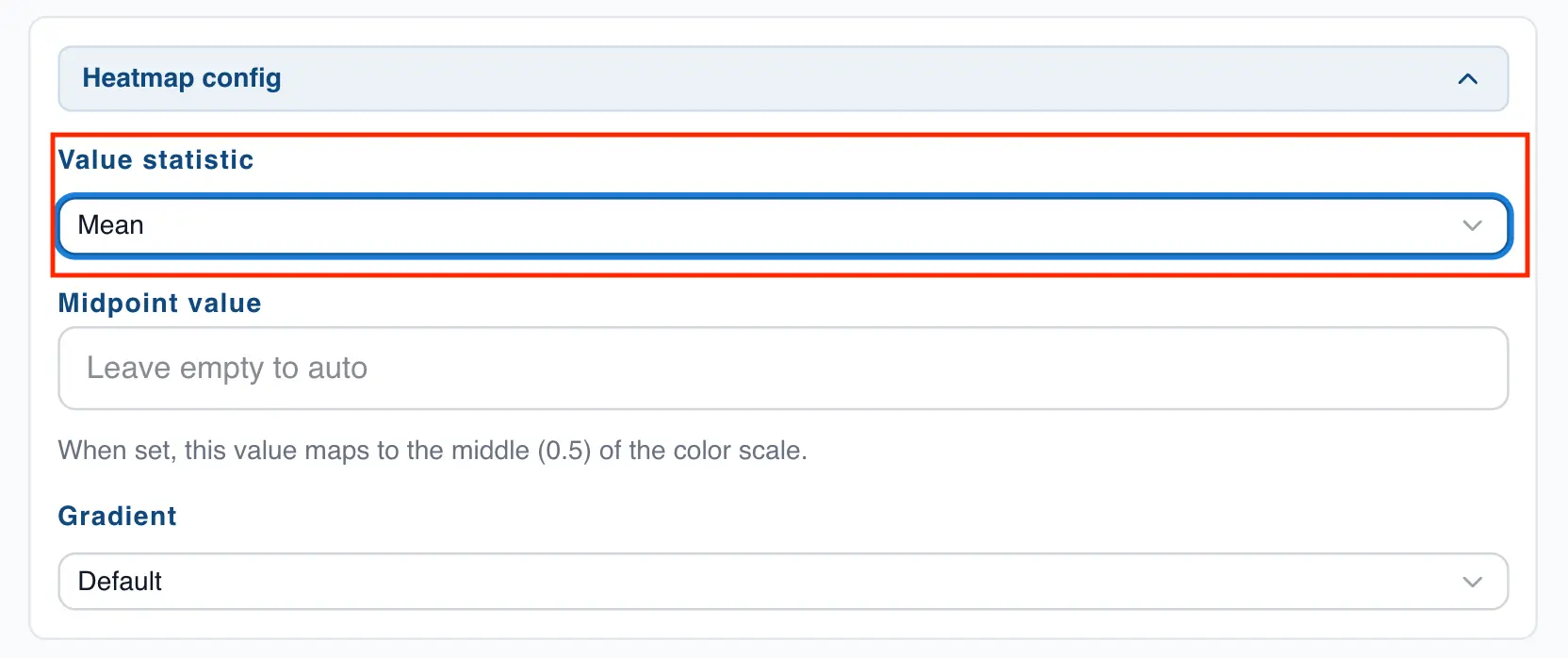 Value statistic section