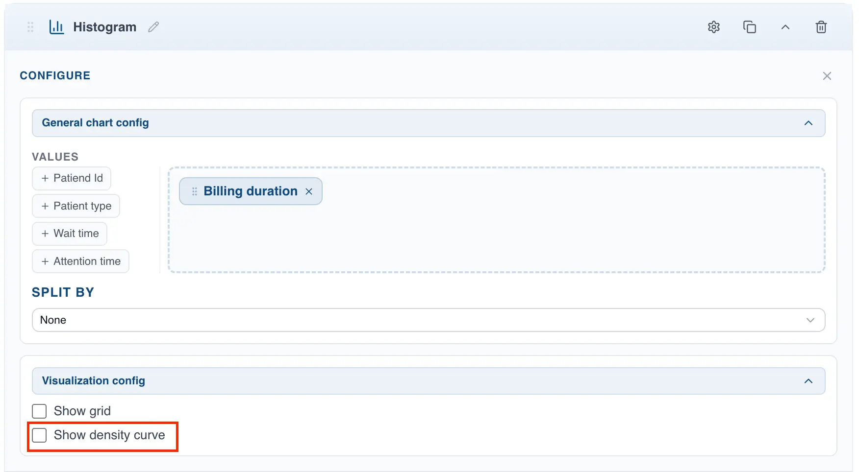 Enable density curve